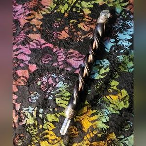 Rosewood quartz wand with copper core. Witchy hippie crystal decor